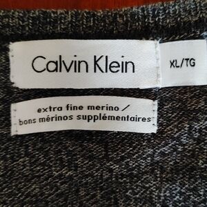 Calvin Klein Men's Charcoal Knitwear 100% MERINO X-FINE US XL
